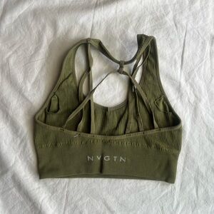 Ribbed green sports bra NVGTN